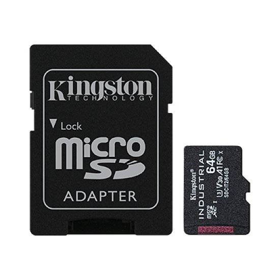 64GB microSDHC Kingston Industrial C10 A1 pSLC s adaptérem 64GB microSDHC Kingston Industrial C10 A1 pSLC s adaptérem