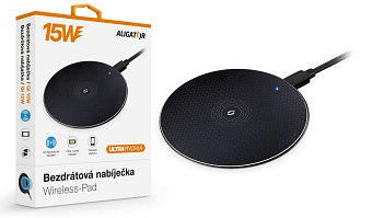 ALIGATOR bezdrátová nabíječka Aligator Pad 15W černá ALIGATOR bezdrátová nabíječka Aligator Pad 15W černá