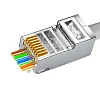 Konektor FTP RJ45EZ, Cat6 drát, 10ks licna RJ45/5SLD, průchozí síťový konektor