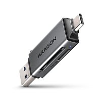 AXAGON CRE-DAC, USB-C + USB-A, 5 Gbps - MINI čtečka karet, 2-slot & lun SD/microSD, podpora UHS-I AXAGON CRE-DAC, USB-C + USB-A, 5 Gbps - MINI čtečka karet, 2-slot & lun SD/microSD, podpora UHS-I