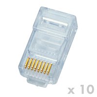 DATACOM Konektor RJ45 UTP 8p8c Cat5e 10ks (drát) DATACOM Konektor RJ45 UTP 8p8c Cat5e 10ks (drát)