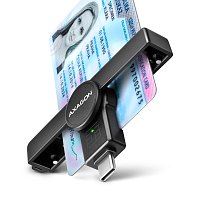 AXAGON CRE-SMPC, USB-C PocketReader čtečka kontaktních karet Smart card (eObčanka, eID klient) AXAGON CRE-SMPC, USB-C PocketReader čtečka kontaktních karet Smart card (eObčanka, eID klient)
