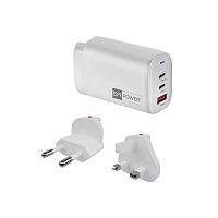 ER PW 65W GaN síťový adaptér 2xUSB-C PD/USB-A bílý ER PW 65W GaN síťový adaptér 2xUSB-C PD/USB-A bílý