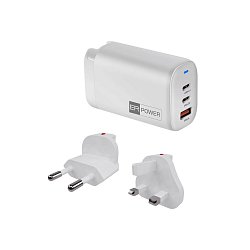 ER PW 65W GaN síťový adaptér 2xUSB-C PD/USB-A bílý ER PW 65W GaN síťový adaptér 2xUSB-C PD/USB-A bílý