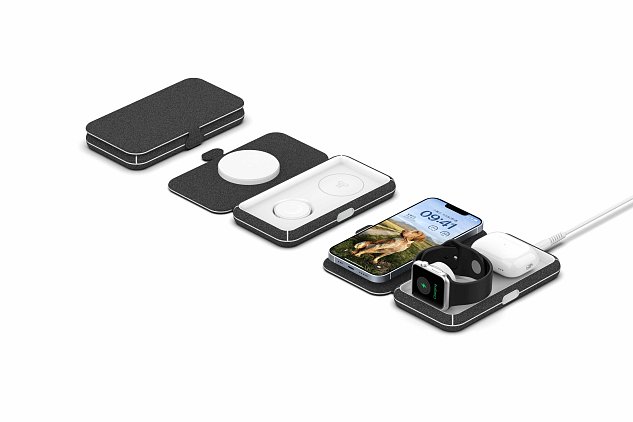 ER POWER skládací cestovní nabíječka 3v1 - černá ER POWER skládací cestovní nabíječka 3v1 - černá