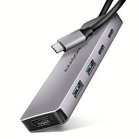 AXAGON HMC-5H60, USB 5Gbps hub, porty 2x USB-A, 1x USB-C, HDMI 4k/60, PD 100W, kabel USB-C 15cm AXAGON HMC-5H60, USB 5Gbps hub, porty 2x USB-A, 1x USB-C, HDMI 4k/60, PD 100W, kabel USB-C 15cm