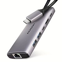 AXAGON HMC-6G2L, USB 10Gb/s hub, 2x USB-A, 1x USB-C, HDMI 4k/60, RJ-45, PD 100W, kabel USB-C 15cm AXAGON HMC-6G2L, USB 10Gb/s hub, 2x USB-A, 1x USB-C, HDMI 4k/60, RJ-45, PD 100W, kabel USB-C 15cm