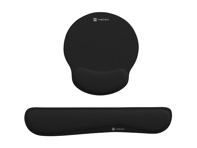 Ergonomický set podložek pod zápěstí Natec CHIPMUNK 2v1, černá Ergonomický set podložek pod zápěstí Natec CHIPMUNK 2v1, černá