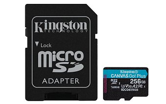 Kingston Canvas Go Plus A2/Micro SDXC/256GB/UHS-I U3 / Class 10/+ Adaptér Kingston Canvas Go Plus A2/Micro SDXC/256GB/UHS-I U3 / Class 10/+ Adaptér