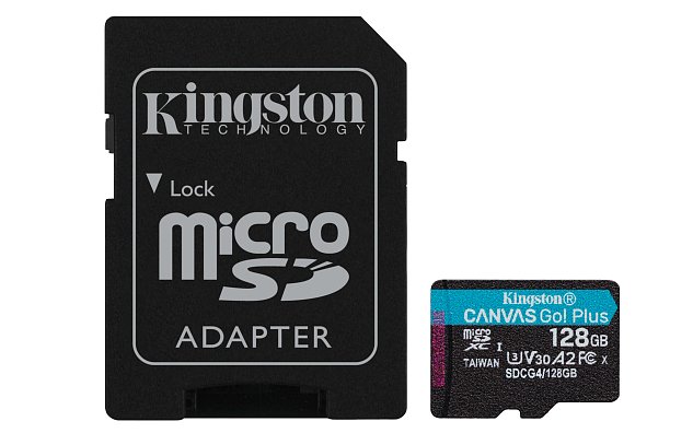 Kingston Canvas Go Plus A2/Micro SDXC/128GB/UHS-I U3 / Class 10/+ Adaptér Kingston Canvas Go Plus A2/Micro SDXC/128GB/UHS-I U3 / Class 10/+ Adaptér