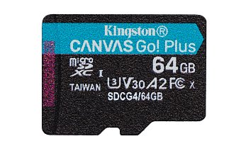 Kingston Canvas Go Plus A2/Micro SDXC/64GB/UHS-I U3 / Class 10 Kingston Canvas Go Plus A2/Micro SDXC/64GB/UHS-I U3 / Class 10