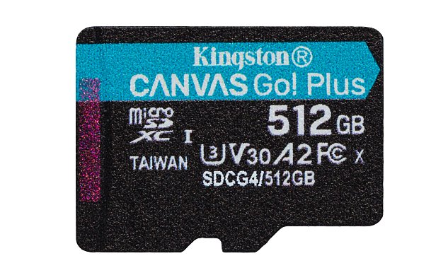Kingston Canvas Go Plus A2/Micro SDXC/512GB/UHS-I U3 / Class 10 Kingston Canvas Go Plus A2/Micro SDXC/512GB/UHS-I U3 / Class 10