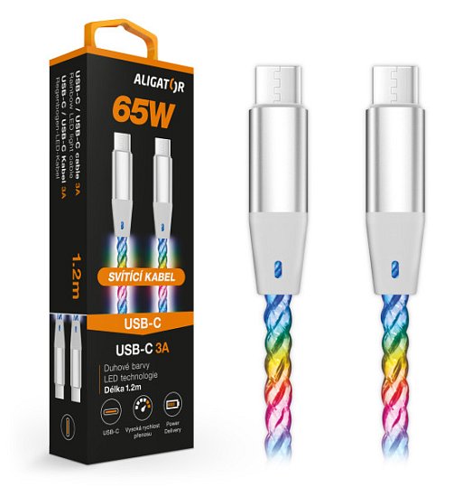 ALIGATOR Datový kabel LIGHT 3A, 65W USB-C/USB-C 0,5m ALIGATOR Datový kabel LIGHT 3A, 65W USB-C/USB-C 0,5m