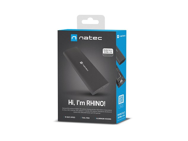 Externí box pro SSD Natec RHINO M.2 NVME LITE USB-C 3.1 GEN2, hliníkové tělo Externí box pro SSD Natec RHINO M.2 NVME LITE USB-C 3.1 GEN2, hliníkové tělo