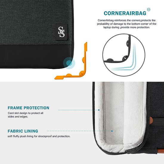 Taška na notebook Seine Scene - Dijon sleeve 14'' - černá Taška na notebook Seine Scene - Dijon sleeve 14'' - černá