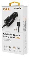 Aligator nab. do auta USB-C s USB TCH 2,4A černá Aligator nab. do auta USB-C s USB TCH 2,4A černá