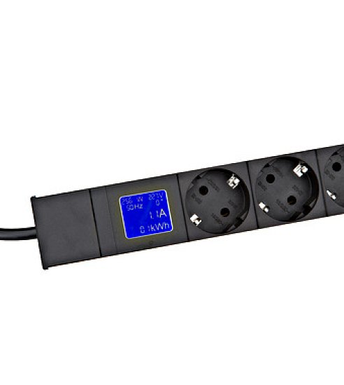 PDU IT METER, integr.merení, 8x Schuko,Al ,19