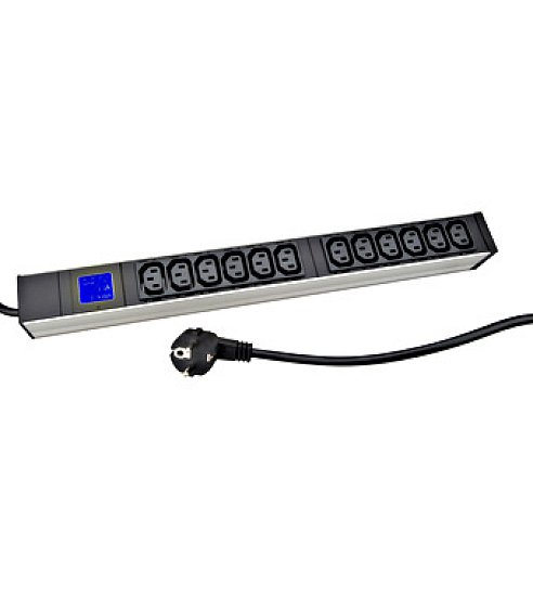 PDU IT METER, integr.merení, 12x C13,Al, 19