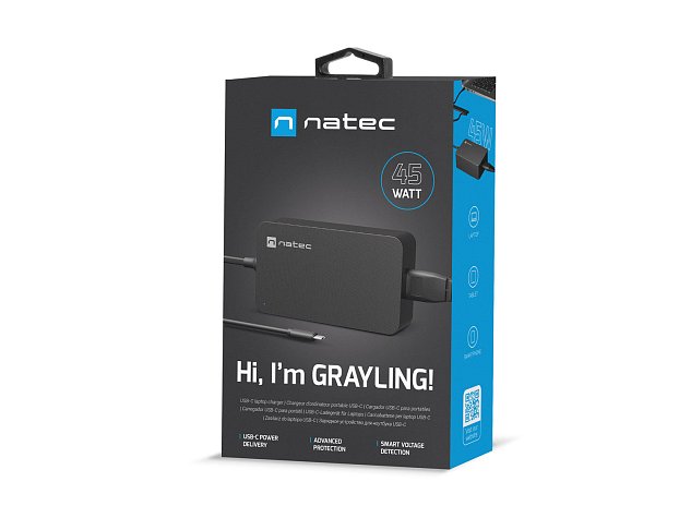 Nabíječka Natec GRAYLING 45W USB-C pro notebooky, tablety, smartphony Nabíječka Natec GRAYLING 45W USB-C pro notebooky, tablety, smartphony