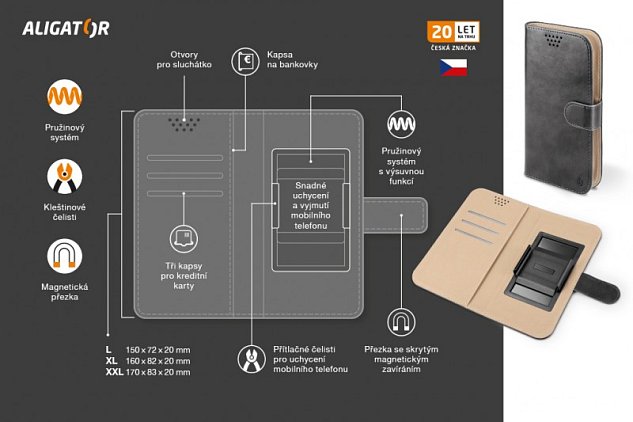 ALIGATOR Pouzdro UNI-FIX, vel.XXL(170*83) černá