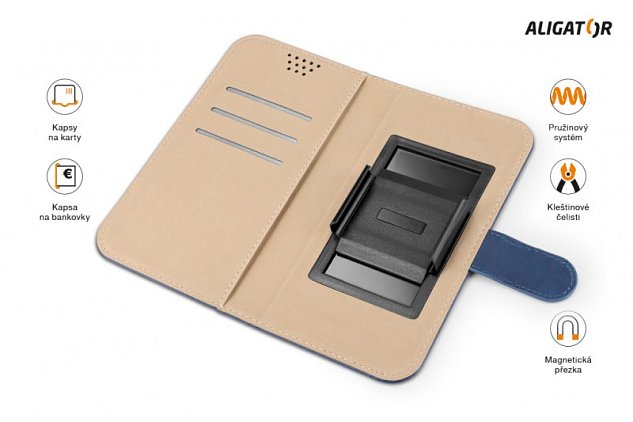 ALIGATOR Pouzdro UNI-FIX, vel.XL(160*82) modrá