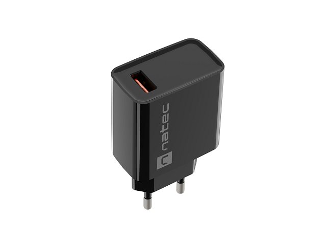 Universální nabíječka Natec RIBERA 18W 1X USB-A, černá Universální nabíječka Natec RIBERA 18W 1X USB-A, černá