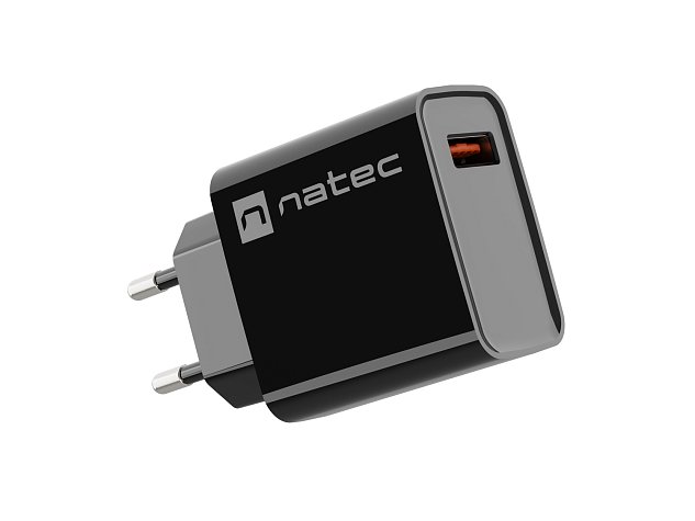 Universální nabíječka Natec RIBERA 18W 1X USB-A, černá Universální nabíječka Natec RIBERA 18W 1X USB-A, černá