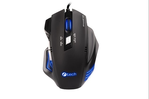C-TECH Akantha herní myš, modré podsvícení, USB