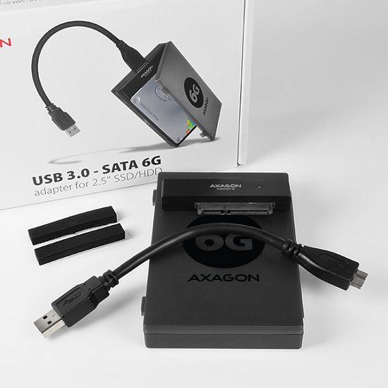 AXAGON ADSA-1S6, USB3.0 - SATA 6G UASP HDD/SSD adaptér vč. 2.5