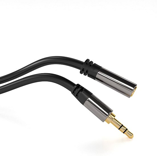 PremiumCord HQ stíněný prodlužovací kabel Jack 3.5mm - Jack 3.5mm M/F 3m