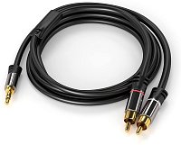 PremiumCord HQ stíněný kabel stereo Jack 3.5mm-2xCINCH M/M 3m