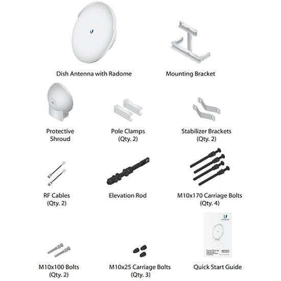 UBNT RocketDish, 31dBi, 5Ghz AC, Rocket Kit