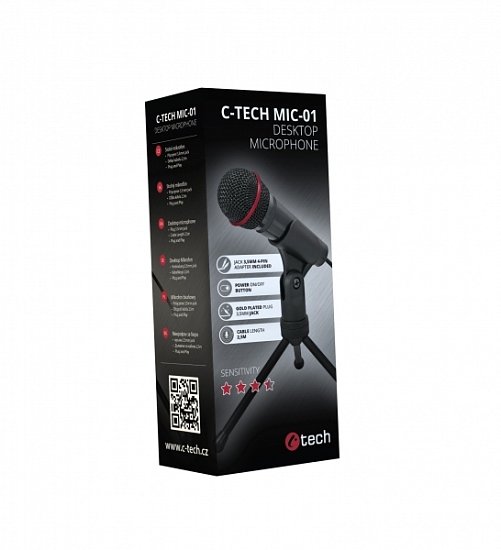 Stolní mikrofon C-TECH MIC-01, 3,5
