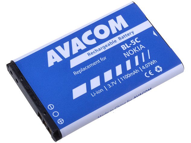 Baterie AVACOM GSNO-BL5C-S1100A do mobilu Nokia 6230, N70, Li-Ion 3,7V 1100mAh (náhrada BL-5C)