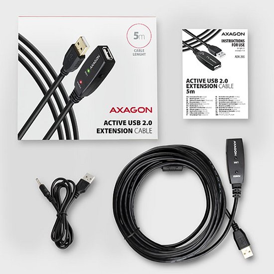 AXAGON ADR-205 USB2.0 aktivní prodlužovací / repeater kabel, 5m