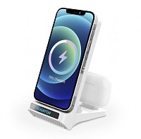 ALIGATOR Stojánek s bezdrátovým nabíjením 15W a USB-C konektorem, 2v1, bílý ALIGATOR Stojánek s bezdrátovým nabíjením 15W a USB-C konektorem, 2v1, bílý