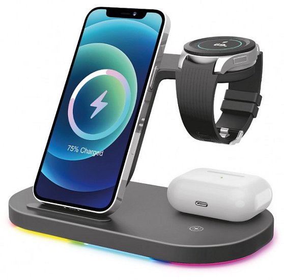 Aligator Stanice Smart Station S s bezdrátovým nabíjením 3v1, 15W Aligator Stanice Smart Station S s bezdrátovým nabíjením 3v1, 15W