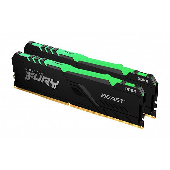 32GB DDR4-3200MHz CL16 FURY Beast RGB, 2x16GB 32GB DDR4-3200MHz CL16 FURY Beast RGB, 2x16GB