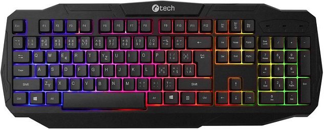 C-TECH Herní klávesnice Arcus (GKB-15) CZ/SK, duhové podsvícení, USB