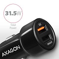 AXAGON PWC-QC5, QUICK a SMART nabíječka do auta, 2x port QC3.0/AFC/FCP + 5V-2.6A, 31.5W AXAGON PWC-QC5, QUICK a SMART nabíječka do auta, 2x port QC3.0/AFC/FCP + 5V-2.6A, 31.5W