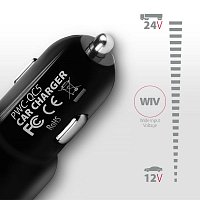 AXAGON PWC-QC5, QUICK a SMART nabíječka do auta, 2x port QC3.0/AFC/FCP + 5V-2.6A, 31.5W AXAGON PWC-QC5, QUICK a SMART nabíječka do auta, 2x port QC3.0/AFC/FCP + 5V-2.6A, 31.5W