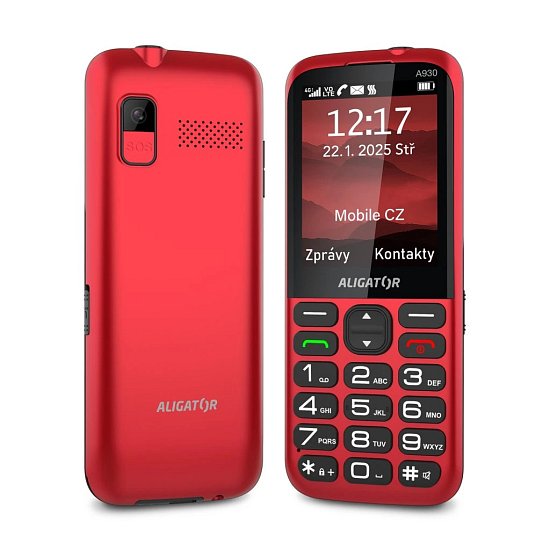 ALIGATOR A930 GPS Senior červený +st.nab. ALIGATOR A930 GPS Senior červený +st.nab.