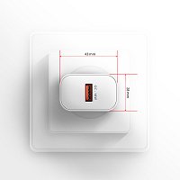 AXAGON ACU-QC18W, nabíječka do sítě 18W, 1x port USB-A, QC3.0/AFC/Apple, bílá AXAGON ACU-QC18W, nabíječka do sítě 18W, 1x port USB-A, QC3.0/AFC/Apple, bílá