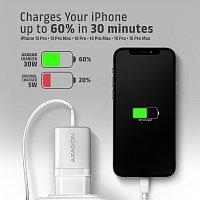 AXAGON ACU-PD30W, Sil nabíječka do sítě 30W, 1x port USB-C, PD3.0/PPS/QC4+/SFC/AFC/Apple, bílá AXAGON ACU-PD30W, Sil nabíječka do sítě 30W, 1x port USB-C, PD3.0/PPS/QC4+/SFC/AFC/Apple, bílá