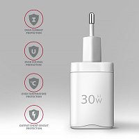 AXAGON ACU-PD30W, Sil nabíječka do sítě 30W, 1x port USB-C, PD3.0/PPS/QC4+/SFC/AFC/Apple, bílá AXAGON ACU-PD30W, Sil nabíječka do sítě 30W, 1x port USB-C, PD3.0/PPS/QC4+/SFC/AFC/Apple, bílá