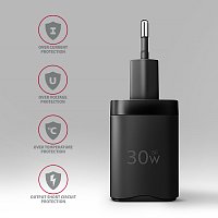 AXAGON ACU-PD30, Sil nabíječka do sítě 30W, 1x port USB-C, PD3.0/PPS/QC4+/SFC/AFC/Apple, černá AXAGON ACU-PD30, Sil nabíječka do sítě 30W, 1x port USB-C, PD3.0/PPS/QC4+/SFC/AFC/Apple, černá