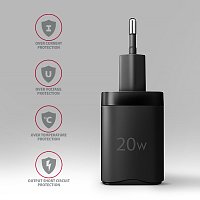 AXAGON ACU-PD20, nabíječka do sítě 20W, 1x port USB-C, PD3.0/PPS/QC4+/AFC/Apple, černá AXAGON ACU-PD20, nabíječka do sítě 20W, 1x port USB-C, PD3.0/PPS/QC4+/AFC/Apple, černá