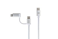 Dual Cable USB-C C/L Mfi 100cm white Dual Cable USB-C C/L Mfi 100cm white