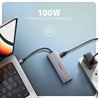 AXAGON HMC-5H60, USB 5Gbps hub, porty 2x USB-A, 1x USB-C, HDMI 4k/60, PD 100W, kabel USB-C 15cm AXAGON HMC-5H60, USB 5Gbps hub, porty 2x USB-A, 1x USB-C, HDMI 4k/60, PD 100W, kabel USB-C 15cm