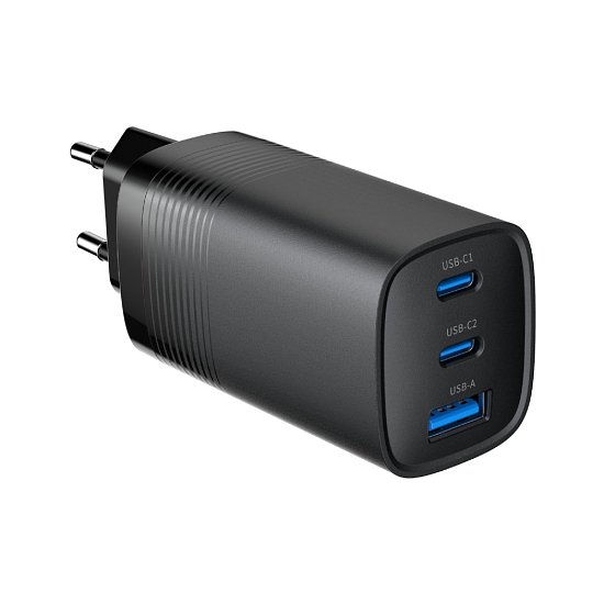 GEMBIRD PD nabíječka 1xUSB-A 2xUSB-C  65W černá